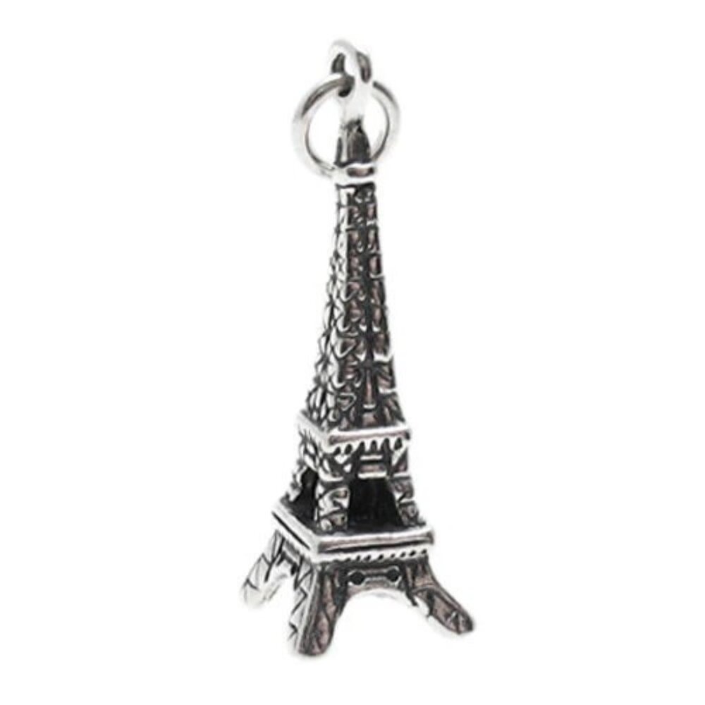 Eiffel Tower Charm In 3d. Sterling Silver - image 1